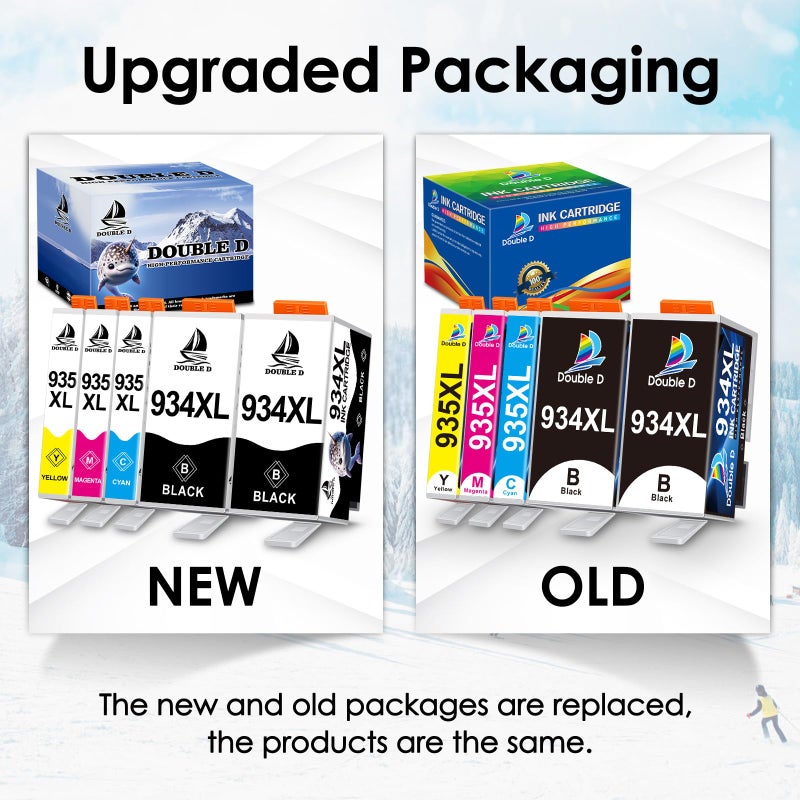 DOUBLE D 934 and 935 Ink Cartridges Compatible Replacement for HP 934XL 935XL for HP Officejet Pro 6830 6230 6815 6835 6812 6820 6220 6810 Printers (2 BK,1 C,1 M,1 Y, 5Pack) - Image 5